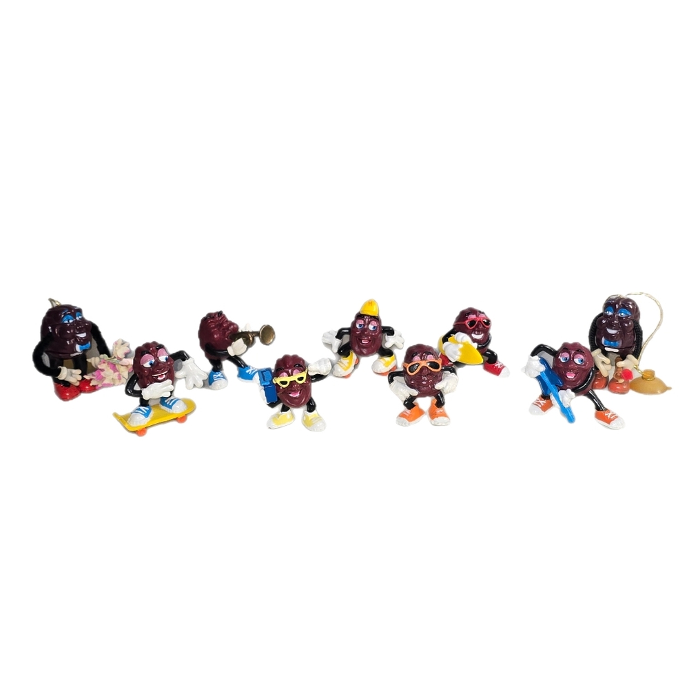 California Raisins 1.5"-2" PVC LOT OF 9 Vintage 1987 1988 see all pics